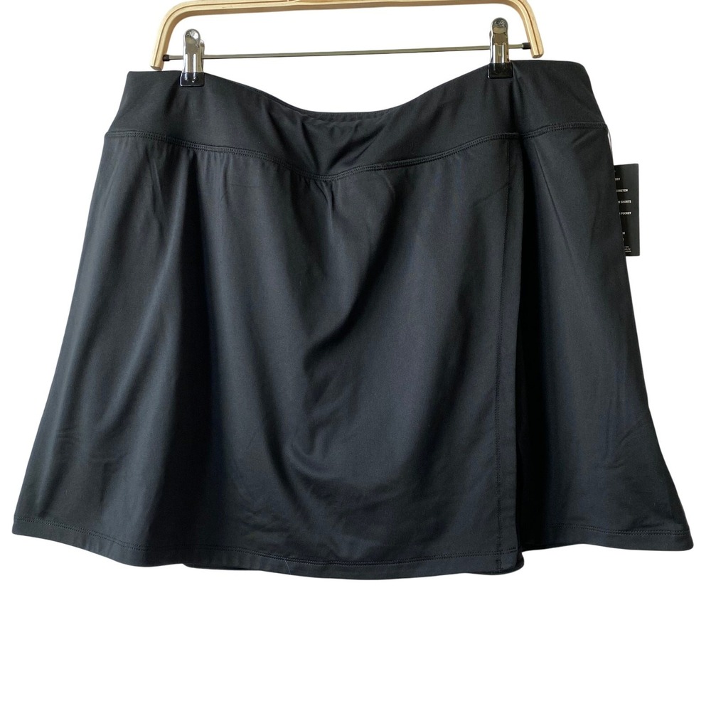 Ideology Golf Skorts Mini Skirt Women XXL Black Stretch Tennis Prep Pickleball